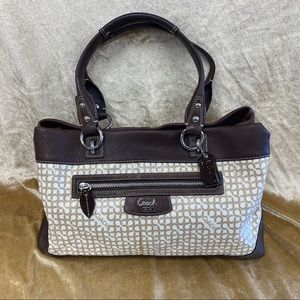 COACH COATED CANVAS SIGNATURE SATCHEL